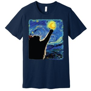 Starry Night Cat Van Gogh Cat Cat Lover Cat Mom Cat Dad Premium T-Shirt