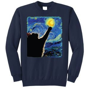 Starry Night Cat Van Gogh Cat Cat Lover Cat Mom Cat Dad Tall Sweatshirt