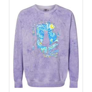 Starry Night Cat Van Gogh Cat Colorblast Crewneck Sweatshirt