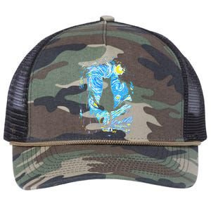 Starry Night Cat Van Gogh Cat Retro Rope Trucker Hat Cap