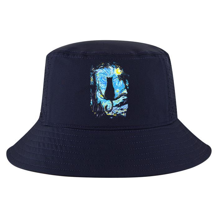 Starry Night Cat Van Gogh Cat Cool Comfort Performance Bucket Hat