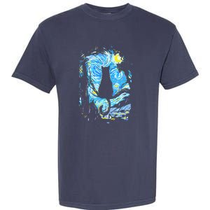 Starry Night Cat Van Gogh Cat Garment-Dyed Heavyweight T-Shirt