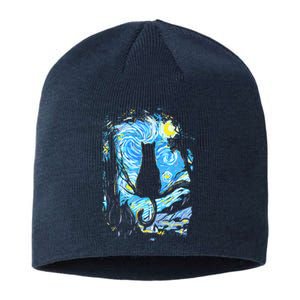 Starry Night Cat Van Gogh Cat Sustainable Beanie