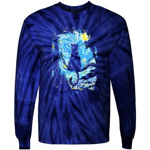 Starry Night Cat Van Gogh Cat Tie-Dye Long Sleeve Shirt