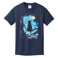 Starry Night Cat Van Gogh Cat Kids T-Shirt