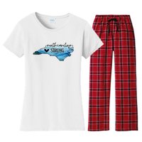 Support North Carolina Stay Western Strong Nc State Women's Flannel Pajama Set