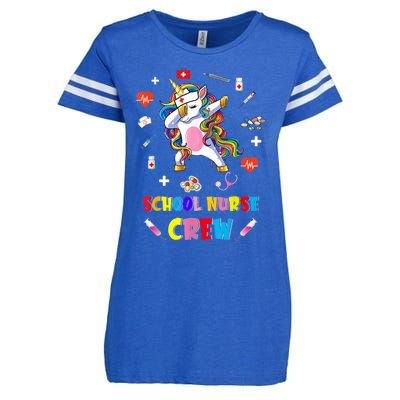 School Nurse Crew Cute Back To School Unicorn Gift Enza Ladies Jersey Football T-Shirt