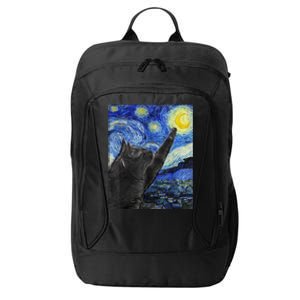 Starry Night Cat Artwork City Backpack