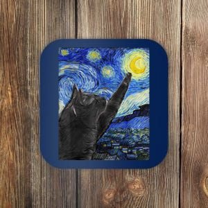 Starry Night Cat Artwork Coaster