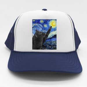 Starry Night Cat Artwork Trucker Hat