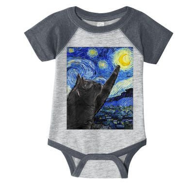 Starry Night Cat Artwork Infant Baby Jersey Bodysuit