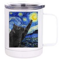 Starry Night Cat Artwork 12 oz Stainless Steel Tumbler Cup