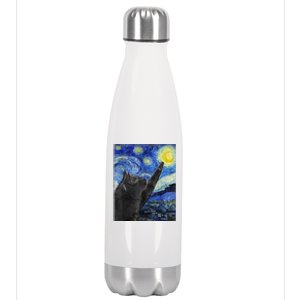 Starry Night Cat Artwork Stainless Steel Insulated Water Bottle