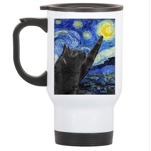 Starry Night Cat Artwork Stainless Steel Travel Mug