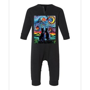 Scary Night Cat Van Gogh Art Infant Fleece One Piece