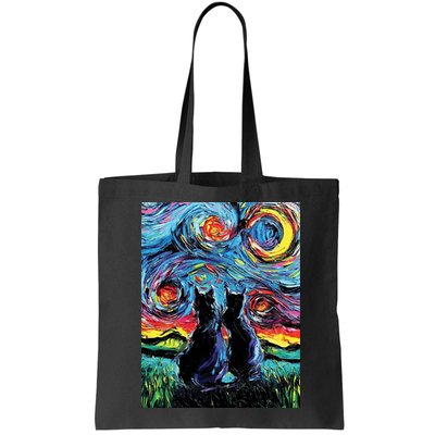 Scary Night Cat Van Gogh Art Bag