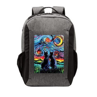 Scary Night Cat Van Gogh Art Vector Backpack