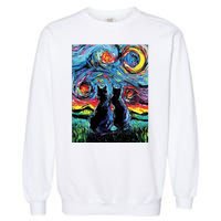 Scary Night Cat Van Gogh Art Garment-Dyed Sweatshirt