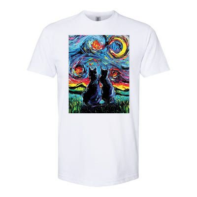 Scary Night Cat Van Gogh Art Softstyle® CVC T-Shirt