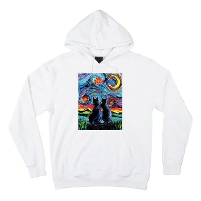 Scary Night Cat Van Gogh Art Hoodie