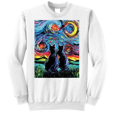 Scary Night Cat Van Gogh Art Sweatshirt