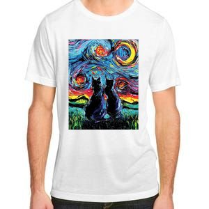 Scary Night Cat Van Gogh Art Adult ChromaSoft Performance T-Shirt