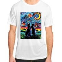 Scary Night Cat Van Gogh Art Adult ChromaSoft Performance T-Shirt