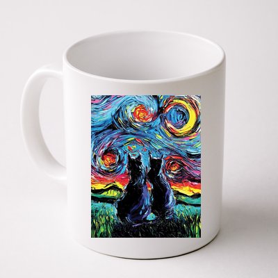 Scary Night Cat Van Gogh Art Mug