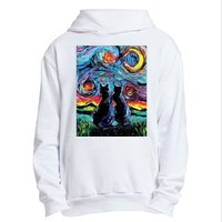 Scary Night Cat Van Gogh Art Urban Pullover Hoodie