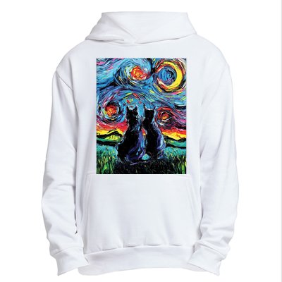 Scary Night Cat Van Gogh Art Urban Pullover Hoodie