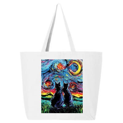 Scary Night Cat Van Gogh Art 25L Jumbo Tote