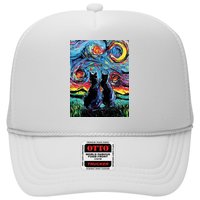 Scary Night Cat Van Gogh Art Trucker Hat