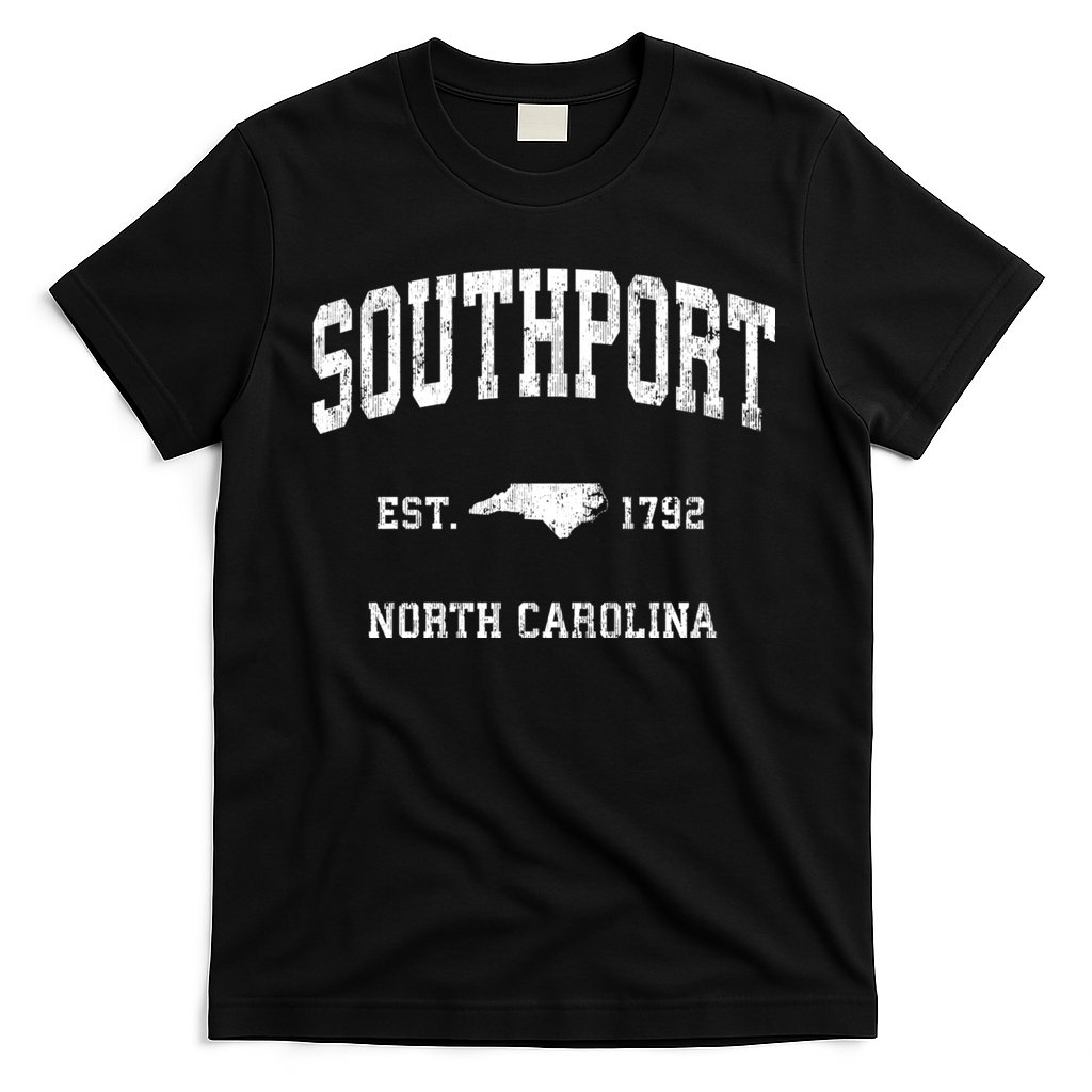 Southport North Carolina Nc Vintage Established Athletic Sports Design T-Shirt