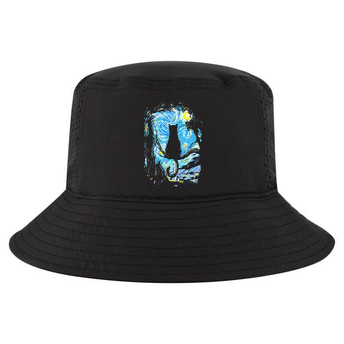 Starry Night Cat Van Gogh Cat Cool Comfort Performance Bucket Hat