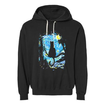 Starry Night Cat Van Gogh Cat Garment-Dyed Fleece Hoodie