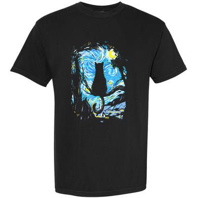 Starry Night Cat Van Gogh Cat Garment-Dyed Heavyweight T-Shirt