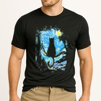 Starry Night Cat Van Gogh Cat Cooling Performance Crew T-Shirt