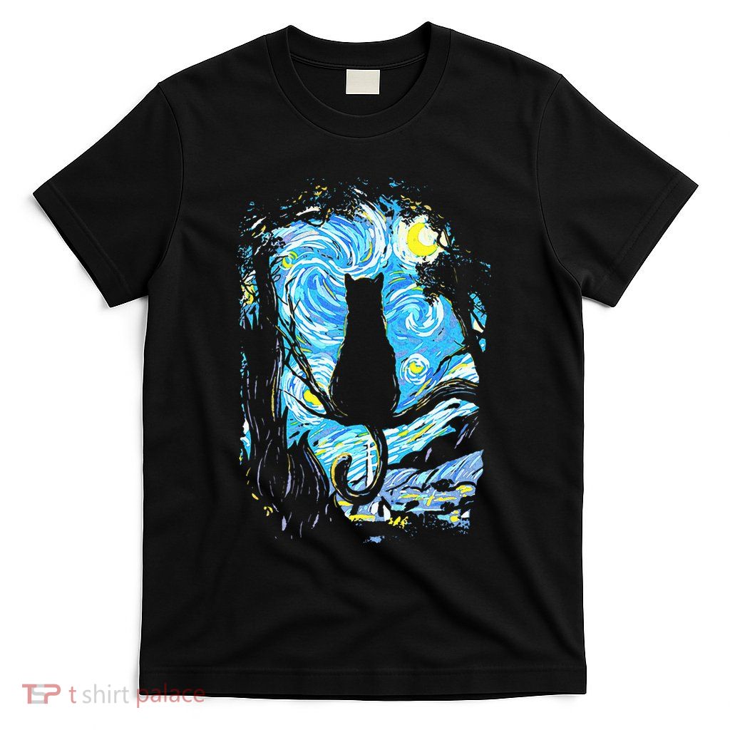 Starry Night Cat Van Gogh Cat T-Shirt