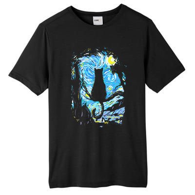 Starry Night Cat Van Gogh Cat Tall Fusion ChromaSoft Performance T-Shirt