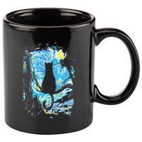 Starry Night Cat Van Gogh Cat 11oz C Handle Ceramic Mug