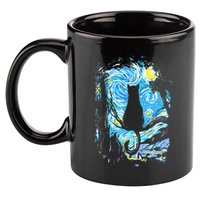 Starry Night Cat Van Gogh Cat 11oz C Handle Ceramic Mug