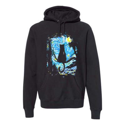 Starry Night Cat Van Gogh Cat Premium Hoodie