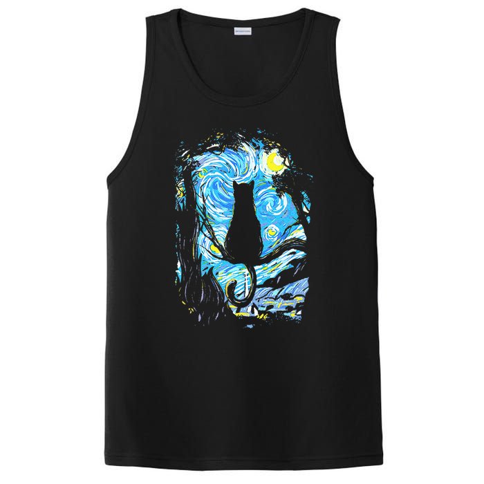 Starry Night Cat Van Gogh Cat PosiCharge Competitor Tank