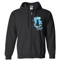 Starry Night Cat Van Gogh Cat Full Zip Hoodie