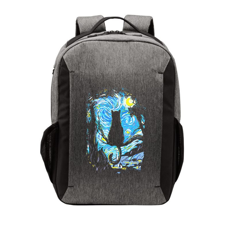 Starry Night Cat Van Gogh Cat Vector Backpack