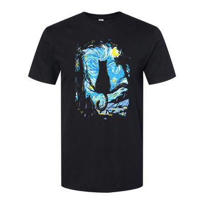 Starry Night Cat Van Gogh Cat Softstyle CVC T-Shirt