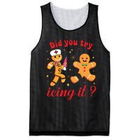 School Nurse Christmas Gingerbread Did You Try Icing It Mesh Reversible Basketball Jersey Tank