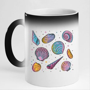 Seashells Nature Colorful 11oz Black Color Changing Mug