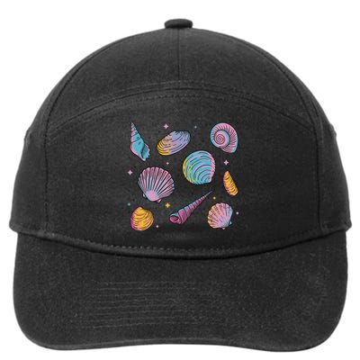 Seashells Nature Colorful 7-Panel Snapback Hat