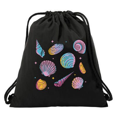 Seashells Nature Colorful Drawstring Bag